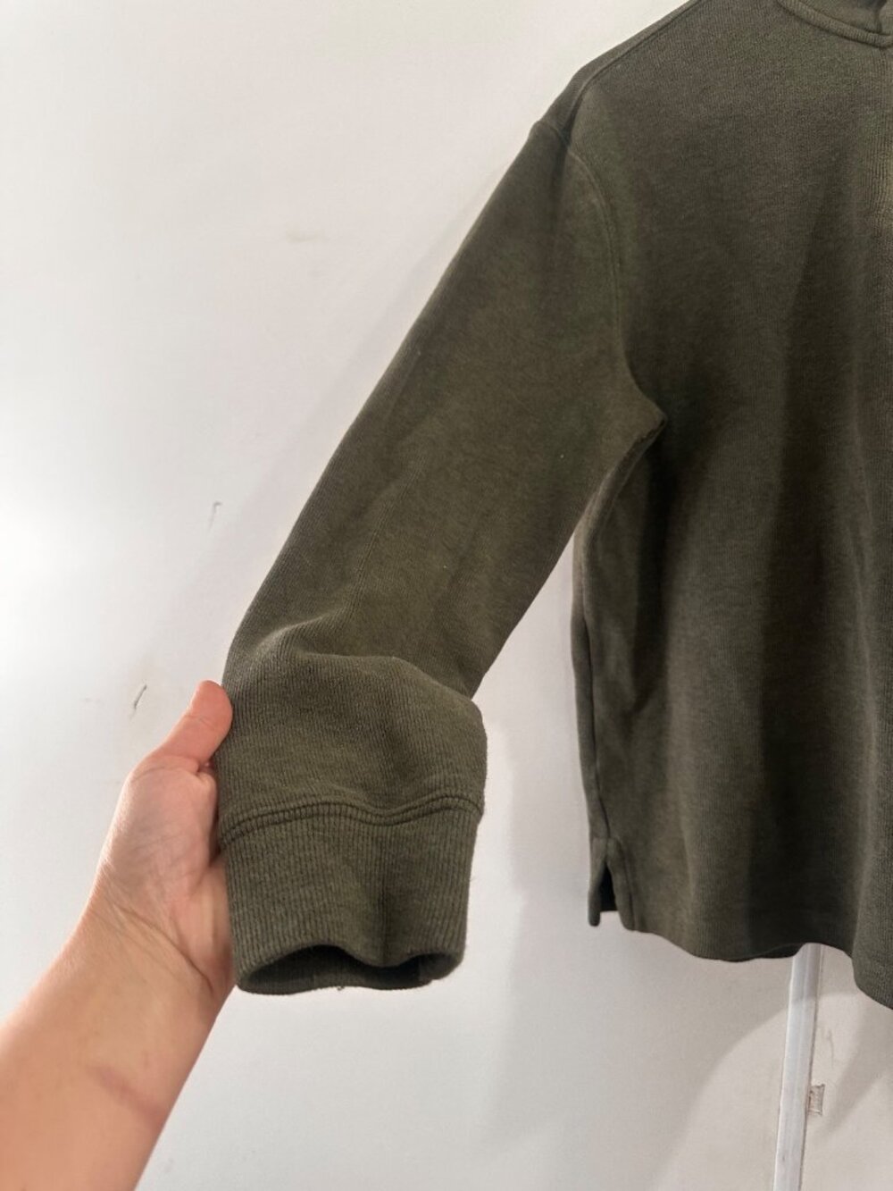 Ralph Lauren Mesh Knit Cotton Quarter Zip Sweater Mens Small Olive Green Perppy - Picture 13 of 14